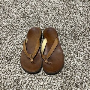 OluKai Brown Leather Sandals - Womens Size 8